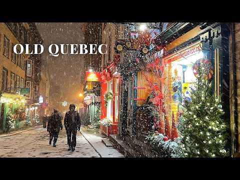 [4K]🇨🇦 Alice in Winter Wonderland⛄❄ | Magical Snow Walk in Old Quebec City -2024