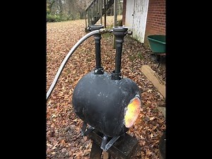 Building a forge from a propane tank part 4. Test firing