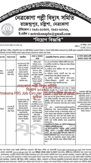 নেত্রকোনা পল্লী বিদ্যুৎ সমিতি নিয়োগ ২০২৬ | PBS Job Circular 2026 | অফিস সহায়ক ও ড্রাইভার পদে চাকরি