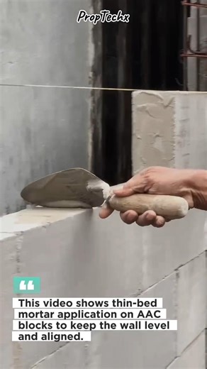 Thin-Bed Mortar for AAC Blocks | Fast Wall Leveling #masonry #aacblock #construction