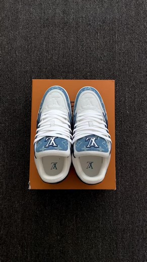 Denim Blue and White LV Trainer Style