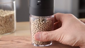 CIRCLE JOY Rechargeable Electric Salt and Pepper Grinder Set Gravity Salt and Pepper Mills Set with LED Light, No Battery Needed, Adjustable Coarseness, Washable 135ml Container, Black
