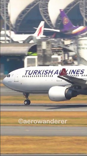 TURKISH AIRLINES A330-300 takeoff at Bangkok Airport #shorts #aviation #a330 #plane #takeoff