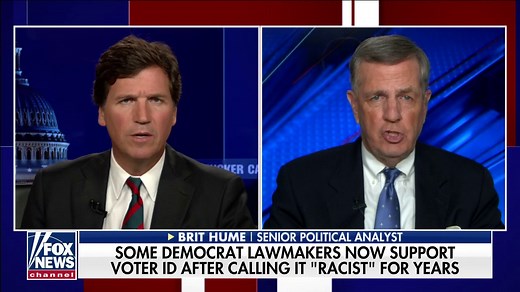 102K views · 2.8K reactions | "Every voting provision law is restrictive." On "Tucker Carlson Tonight," Fox News senior political analyst Brit Hume slammed the left's argument on voter ID and explained that all voting laws by nature are "restrictive." | Fox News | Facebook