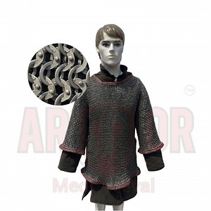 Chainmail Haubergeon Shirt – Mild Steel Flat Ring Dome Riveted With Solid Alternate 9mm Armor - Etsy Canada