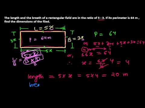 How to find Length & Breath of a Rectangle Given in Ratios - Perimeter Word Problems 10