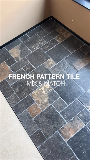 French pattern porcelain floor tile. #tilesupplier #tiledesign #tileshop #tilestore #tiles #floortiles #qualitytiles #interiordesign #floordesign #blacktiles #blackstone #Pampanga #SanFernando #mexicopampanga #AngelesCityPampanga #clarkpampanga | TileHub-Philippines