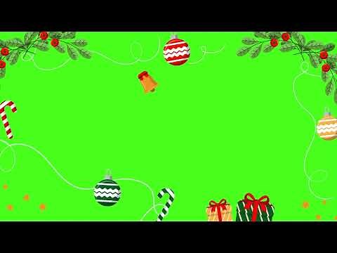 Christmas background frame greenscreen | 4K