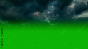 Clouds footage with a green screen. The sky in different weather set the sky with clouds
