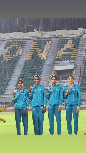 Asian Relay Championship 2024 Indian 4x400m Women’s Relay team of Vithya Ramraj, MR Poovamma, Prachi and Rupal Chaudhary won Silver medal with a a timing of 3:33.55 Meanwhile, the Men’s relay team of Muhammed Anas Yahiya, Santosh Kumar Tamilarasan, Mijo Chacko Kurian & Arokia Rajiv clocked 3:05.76 to win another Silver medal at the event India end with Gold (along with National record) and 2 Silver medal in this event | Sports India