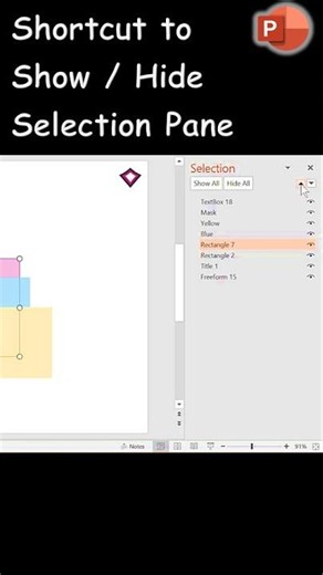 How to Show or Hide Selection Pane in PowerPoint with Shortcut Keys #Shorts