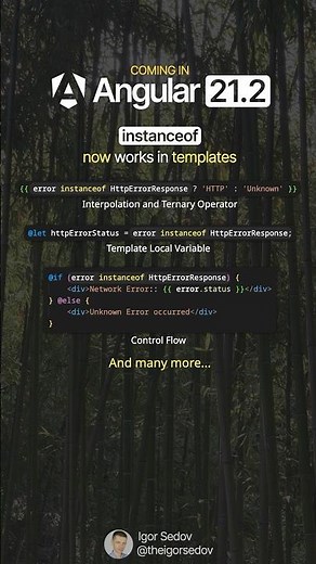 Coming in Angular 21.2: instanceof Now Works in Templates! #angular #angular21