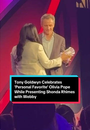 #Fitz taking any opportunity to mention #OliviaPope — that’s our President Fitzgerald Grant! 🗣️😂 #TonyGoldwyn sang #Scandal creator #ShondaRhimes’ praises while presenting her with a Webby Awards honor last night. 🫶