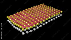 Nanosheets , molecular layers . Layers of molecules , nanomaterials . 3d animation rendering
