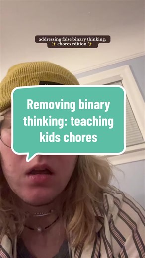 binary thinking or black and white thinking limits our perspective to a false binary. we can always choose a secret third thing!! here’s how it applies to chores and creating systems and routines for your kids #reparentingnick #pdaautism #reparenting #blackandwhitethinking