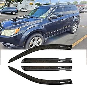 Sunproof Waterproof Side Window Wind Deflector Window Visor fit for 2019 2020 2021 2022 2023 2024 Subaru Forester, 4pcs Protective Replacements Rain Guards Set