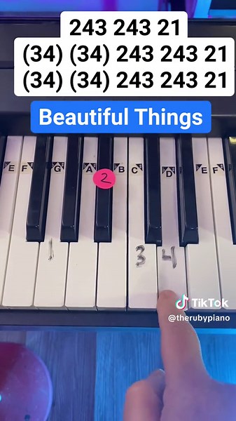 How to play Beautiful Things By Benaon Boone Paino Tutorial Easy 🤩 🌅 #piano #beautifulthings #pianotutorial