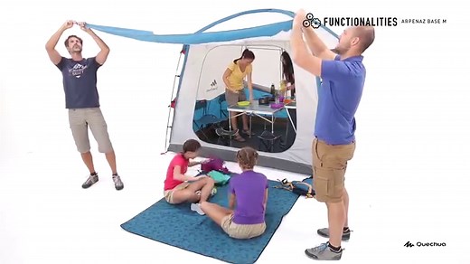 1.3K views · 12 reactions | With the Arpenaz Base M, Enjoy the comfort of a second living zone even while camping. With a Height of 2.15 m and a Floor area of 6 sqm you'll be able to fit up to 6 pax confortably. #GoCamping | Decathlon Switzerland | Facebook