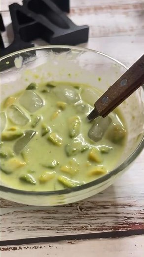 Avocado with condensed milk and ice cube ❤️ #avocado ado