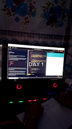 🗣️day 1 of grinding❤️‍🩹 #coding #pov #computerscience #computer #informationtechnology #programming #fyp #relatable #fyp #explore #viral #trending #tiktok #day1 #process #learning #motivation #dicipline #self #grind #goals #improvement