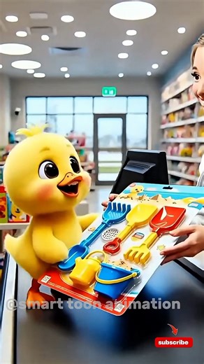 Cute Baby Chick Shopping 🐤 | Adorable Toy Store Adventure | Cute Animation Video 2025 #shorts