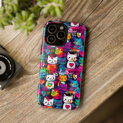 Cat Anime Y2k Kawaii Cartoon Phone Case, Graffiti Art Cute Cat Lover Gift, iPhone 17 16 15 14 Pro Max Air, Google Pixel, Samsung Galaxy - Etsy