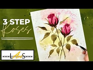 How to Paint a Rose in 3 EASY STEPS! Rose Watercolor Painting! Rose Picture! Rose Painting! Rose!