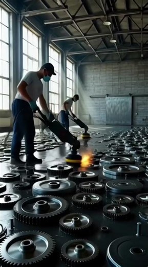 Industrial Gear Epoxy Floor Transformation #zeekifycreations