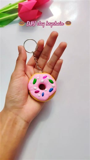 DIY: Cute Donut Clay Keychain 🍩🎨