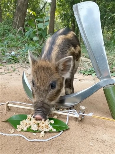 An intelligent and effective wild pig trap design using a large knife. #wildboar #pigtrap #wildboartrap #animals