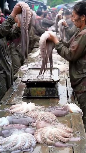 Life in Asian Traditional Markets: Women Selling Giant Octopus | Cultural Documentary