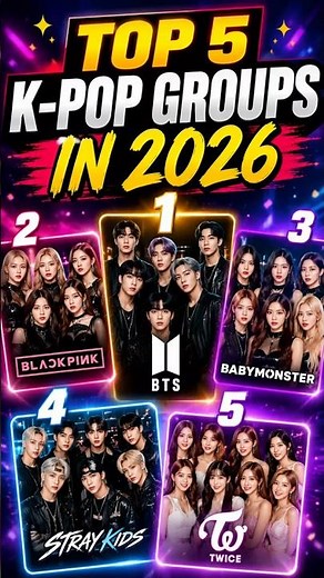 Top 5 Most Popular K-pop Groups In 2026 ✨ #kpop #bts #babymonster
