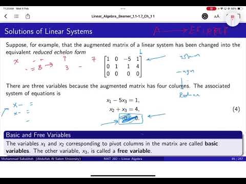 013 Linear Algebra Using RREF to Solve systems