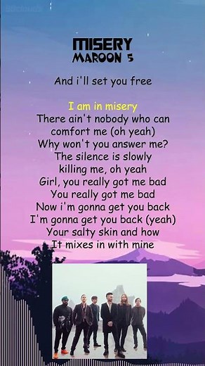 Maroon 5 - Misery (Lyrics) #shorts