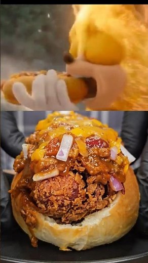 Sonic And Mario's Plumber Powered Chilidog Fusion!🌭🍝 #sonic #mario #chili #hotdog #spaghetti