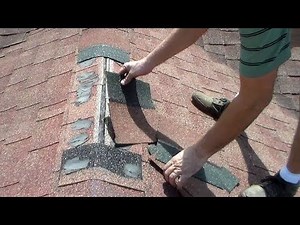 Small Asphalt Shingles Ridge Cap Roofing Repair - Terminating Ridge Shingles