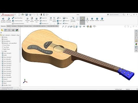 Solidworks tutorial how to make Acoustic guitar