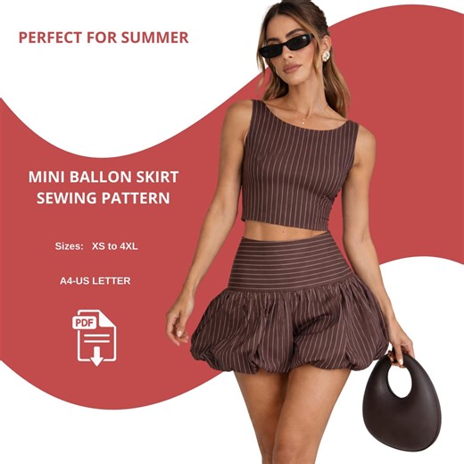 Mini Balloon Skirt Sewing Pattern Pdf,summer Dress Pattern Xs-4xl,bubble Hem Skirt Pattern, A4 US Letter Printable,beginner Friendly Pattern - Etsy