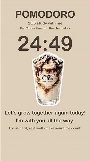 Coconut Coffee ⏰ 25/5 pomodoro study timer #shorts