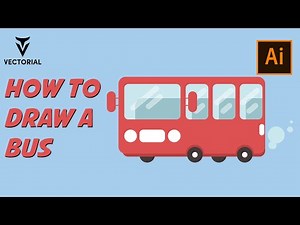 How to draw a Flat design Bus in Adobe Illustrator - Easy tutorial for beginners