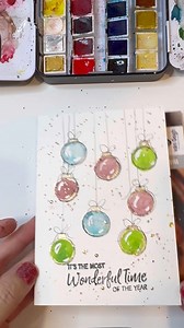 334K views · 6.3K reactions | Let’s Make a Watercolor Christmas Ornament Postcard  | Art by Cleopatra | Facebook