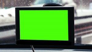 GPS device with chroma key over dashboard