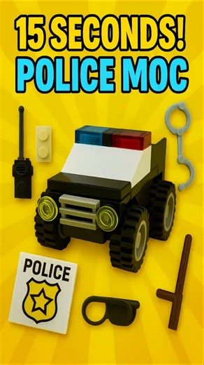 Can You Build This Police Car in 15 Seconds?! ⏱️🚓 #shorts #lego