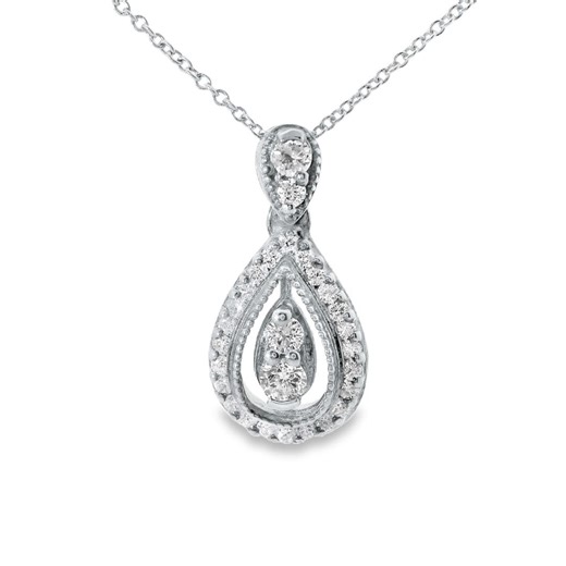 Diamond Pendant Necklace: Elegant 14k White Gold - 0.36 Carat - Etsy