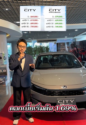 รีวิว Honda City 2026 Hatchback ราคาดี ดอกเบี้ยเริ่มต้น 1.69%