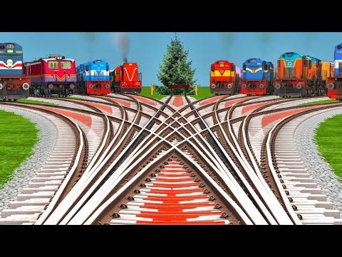 High Speed Train Crossing on Realistic Domestic TrackReal Indian Rail Track Crossing Simulation