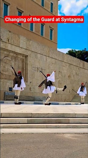 Ceremonial Guard Change at Syntagma Square Athens #Syntagma #GuardChange #AthensGreece #shorts