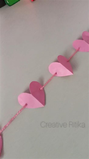 💖 DIY Paper Heart Wall Decor | Easy Room Decoration Idea 🏡✨ #Shorts