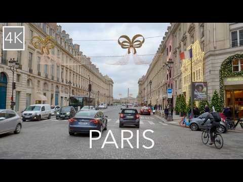 Paris France 4K Driving Tour - Eiffel Tower, Champs-Élysées, City Drive