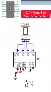 ic 7490 pin out and mod 10 counter connection #digitalelectronics #electronics #7490 #counter
